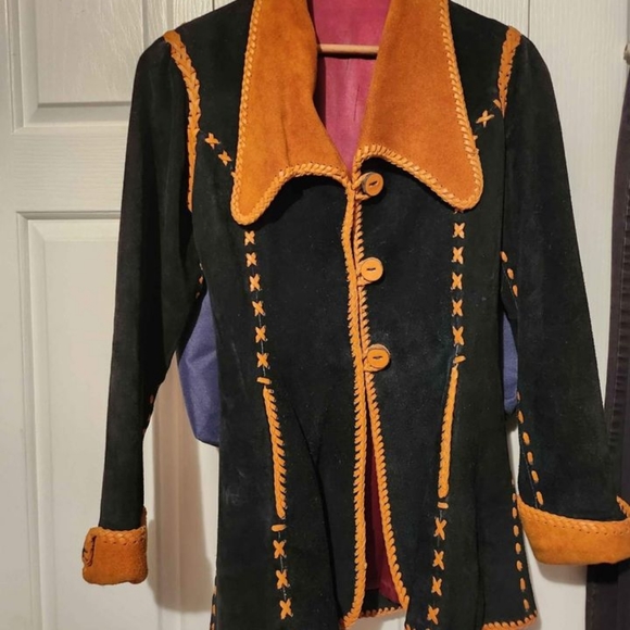 Vintage 1970s all leather real silk inside made in Mexico - Picture 2 of 4